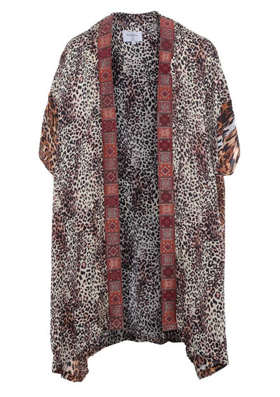 Cheetah Silk Tunique Kimono - le boubou