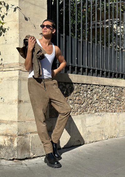 Suede Taupe Pant for Men