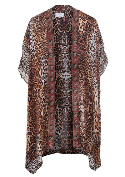 Wavy Cheetah Silk Tunique Kimono - le boubou